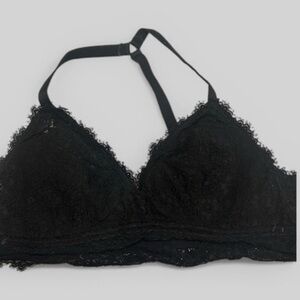 Aerie black lace adjustable bralette dark romantic witchy size XL light padding